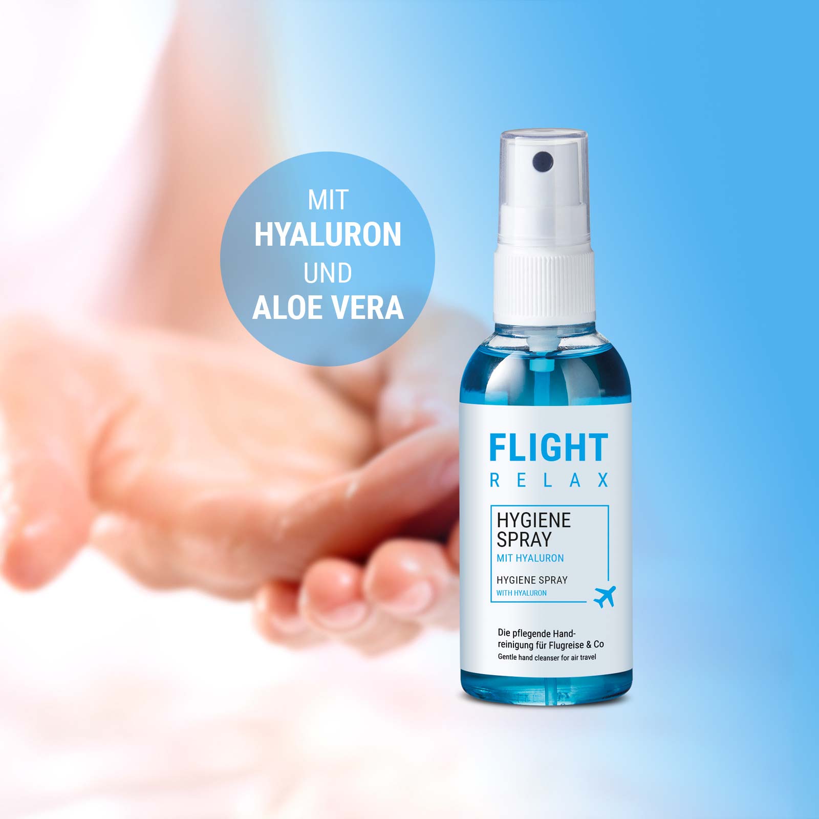 Hygiene Spray mit Hyaluron - FLIGHT RELAX Hygiene Spray mit Hyaluron - FLIGHT RELAX